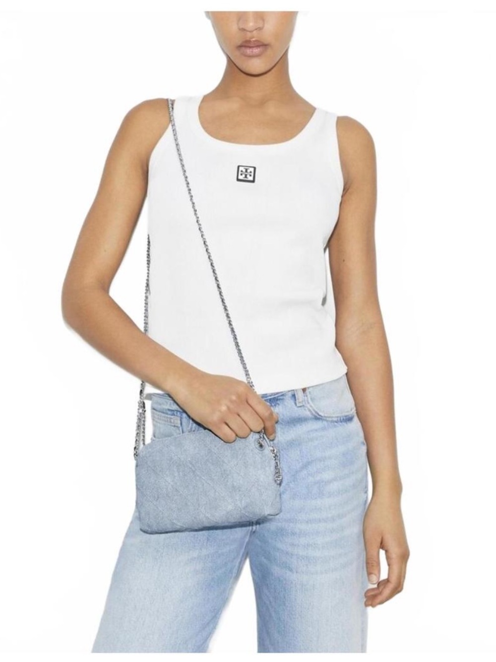 NWT Tory Burch Fleming Denim Crossbody - Picture 2 of 7